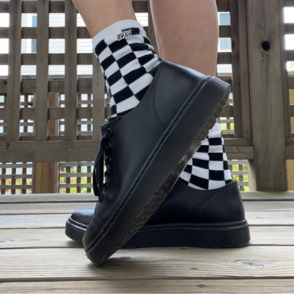 Dr. Martens Docs Dante 6 Eye Leather Shoes in Black Sneaker, Grunge Y2K 90’s